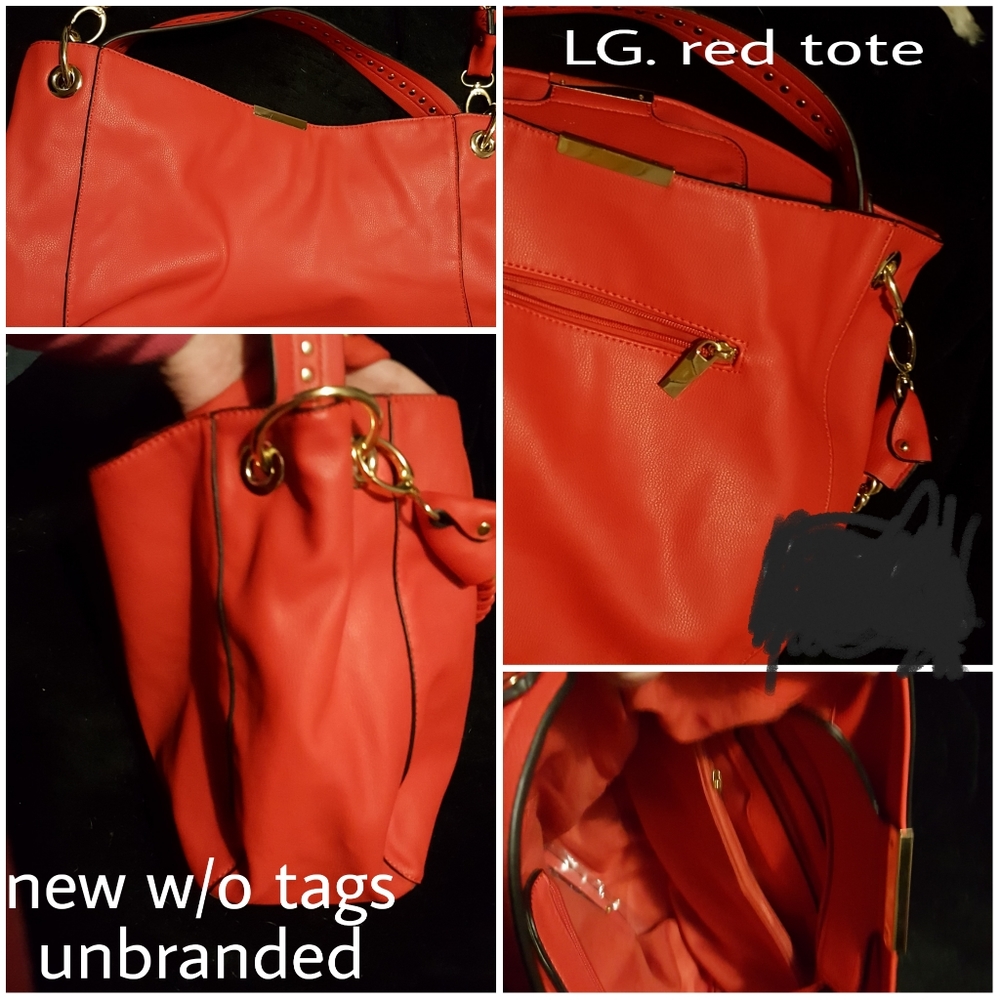 Red unbranded new satchel/ tote